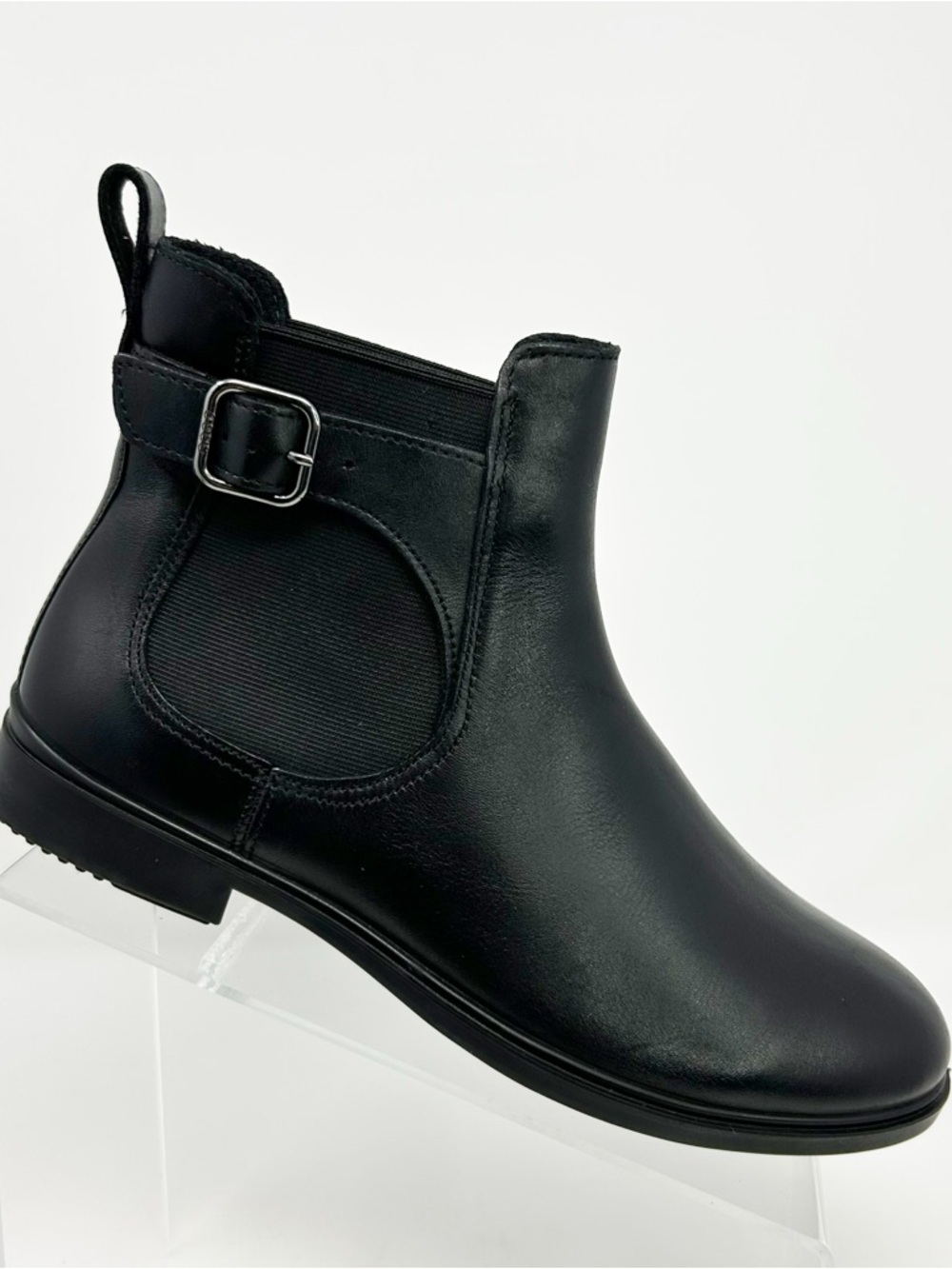 ECCO Womens Chelsea Ankle Boots Black Buckle Slip On Size EU 38 US 7-7.5